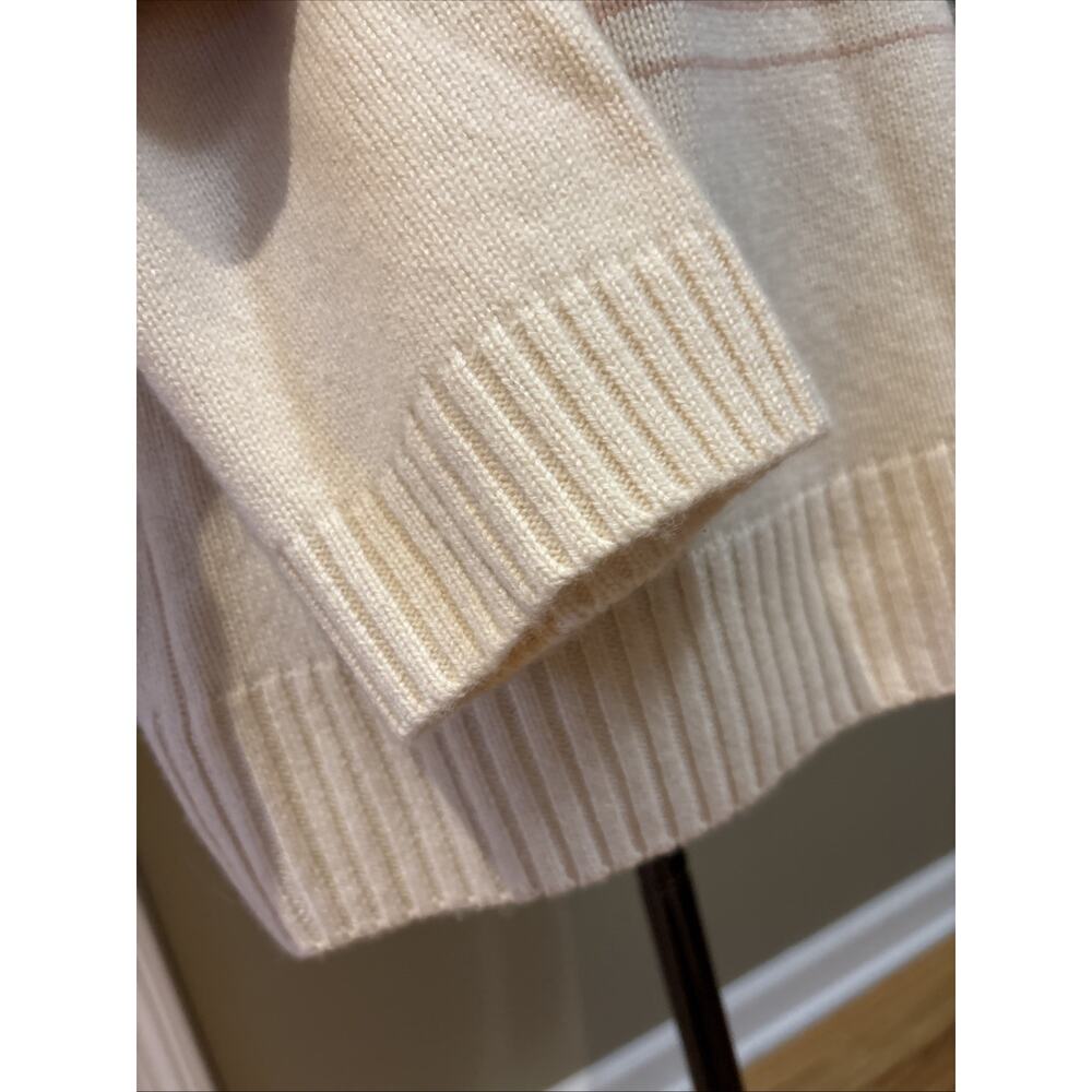 Haven Well Within Cashmere Sweater Size L cream neutral color stripe thick knit - Picture 8 of 10